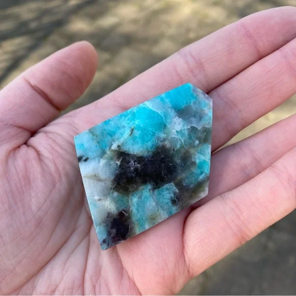 Set of 2 Polished Amazonite Freeform Stones Crystals Minerals - Picture 2 of 6